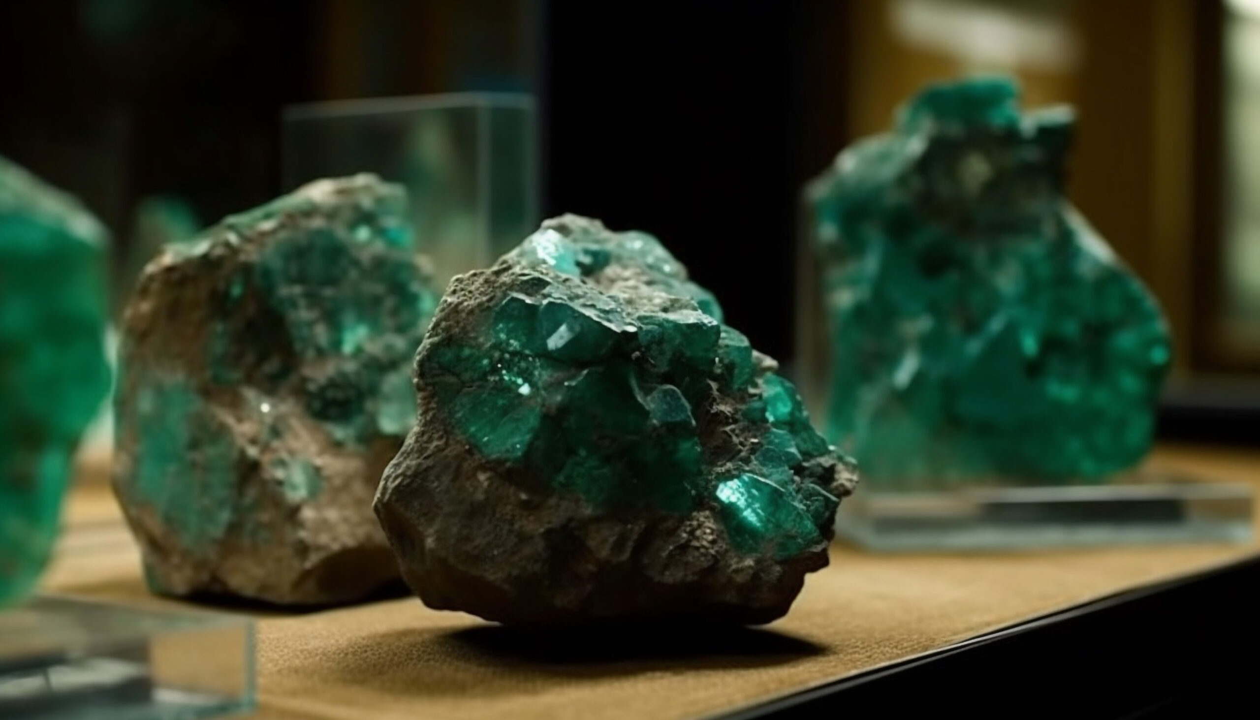 Geological collection showcases nature vibrant gemstone patterns generated by artificial intelligence